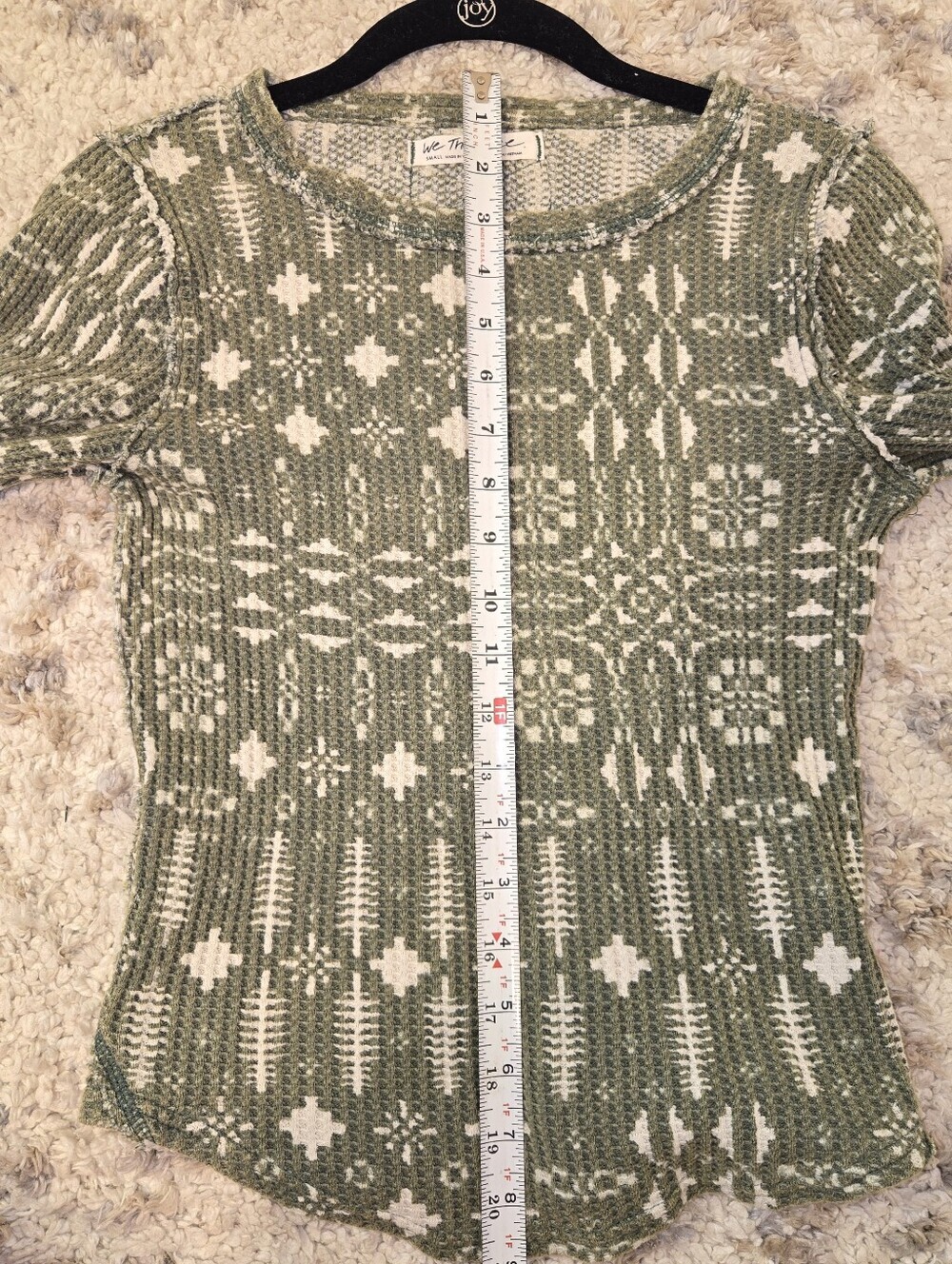 We The Free People Pretty Little Thermal Top Womens Blue Floral Long Sleeve S - Picture 11 of 13